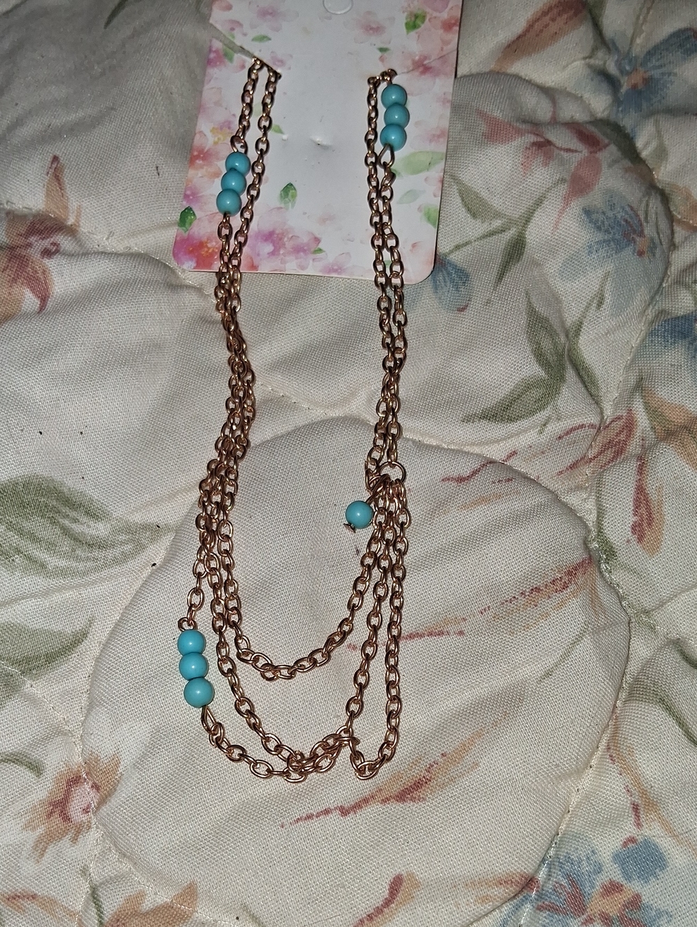 Turquoise Bead Multi-Chain Necklace - Women